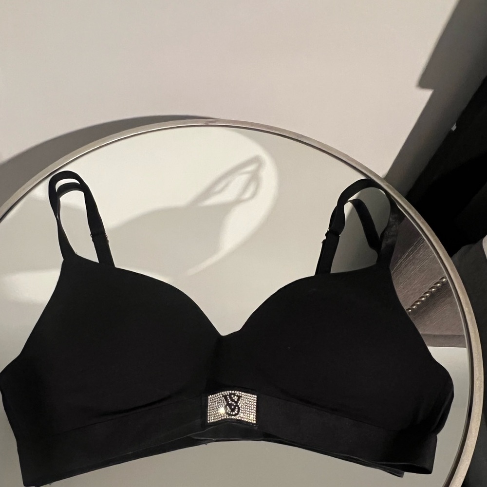 Victoria's Secret Black Bra with Embellished Logo